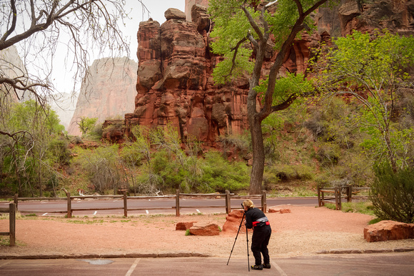 Photographer at Temple of Sinewava, Zion